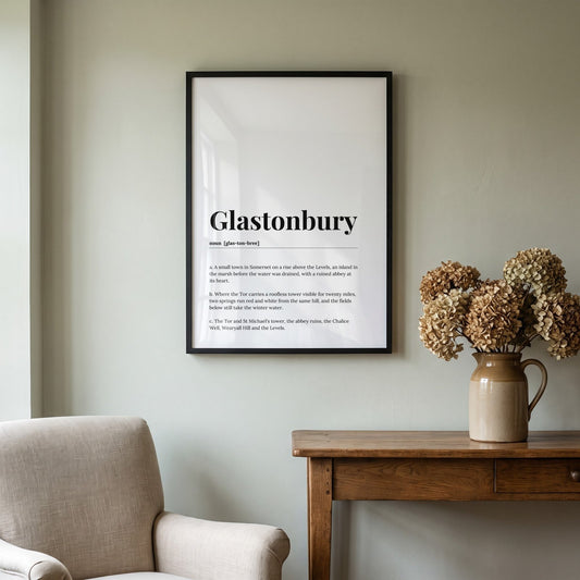 Glastonbury — Framed Dictionary Print
