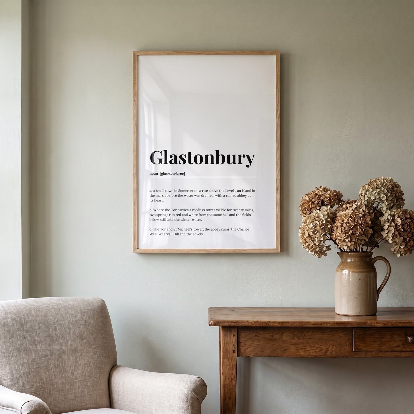 Glastonbury — Framed Dictionary Print
