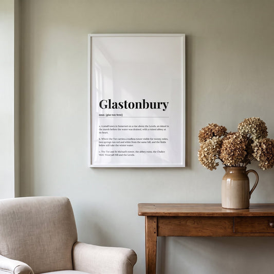 Glastonbury — Framed Dictionary Print