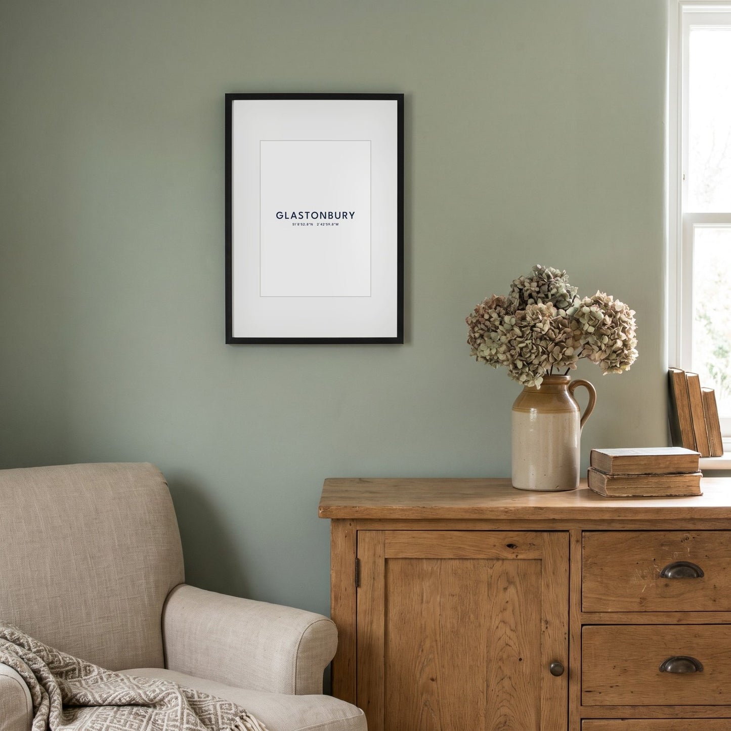 Glastonbury — Framed Coordinates Print