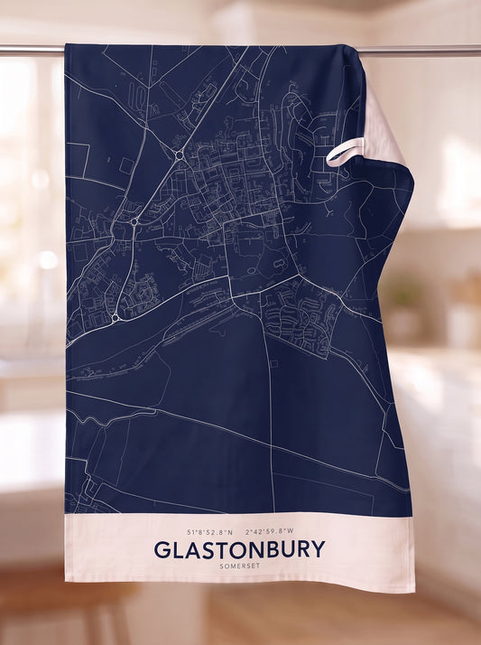 Glastonbury — Map Tea Towel