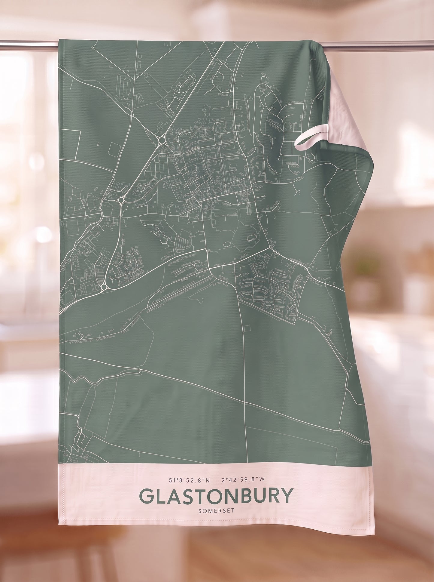 Glastonbury — Map Tea Towel