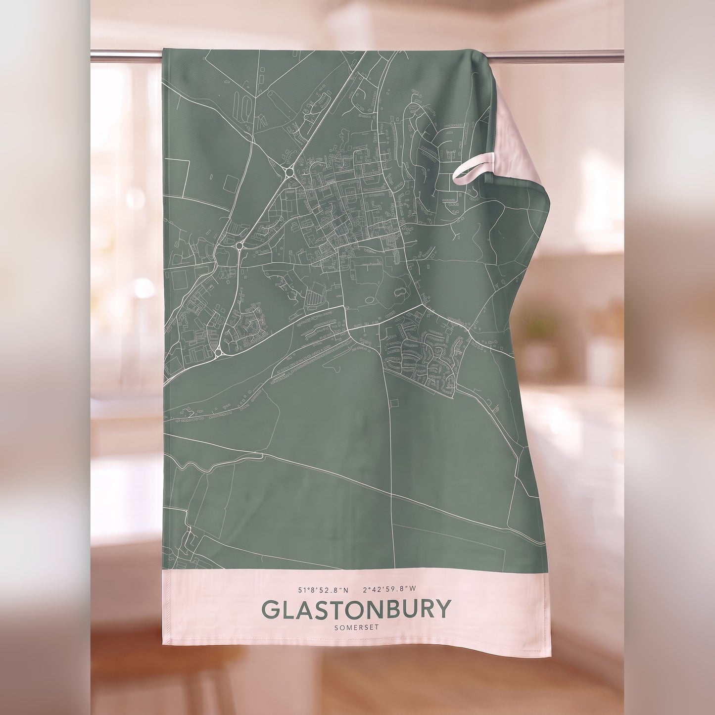Glastonbury — Map Tea Towel