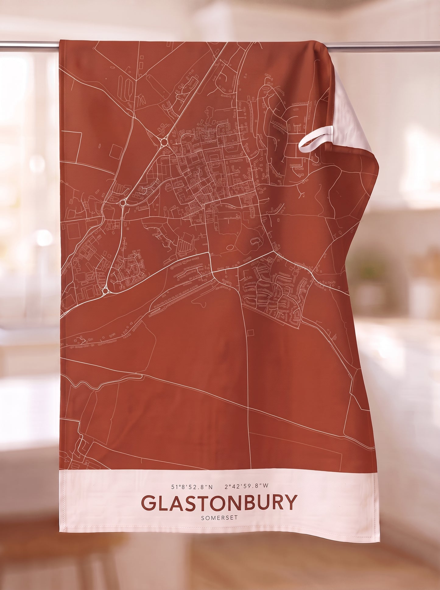 Glastonbury — Map Tea Towel