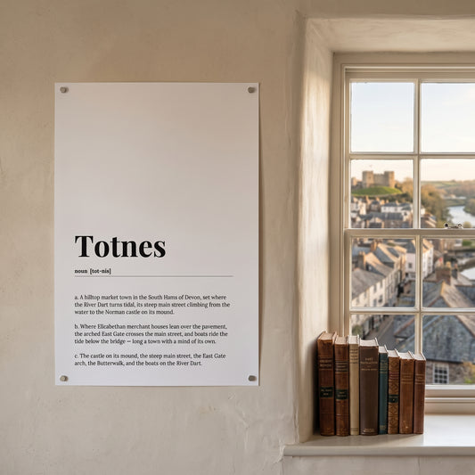 Your Town Merch — Totnes Dictionary Print lifestyle