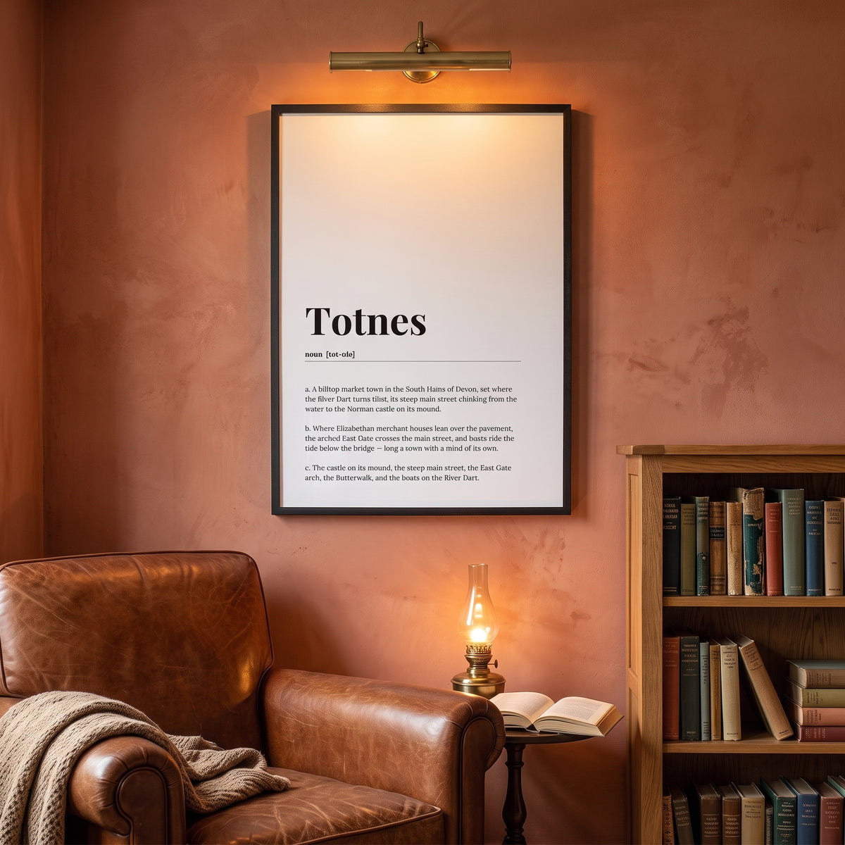 Your Town Merch — Totnes Framed Dictionary Print lifestyle