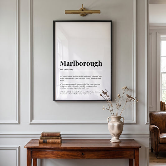 Your Town Merch — Marlborough Framed Dictionary Print lifestyle
