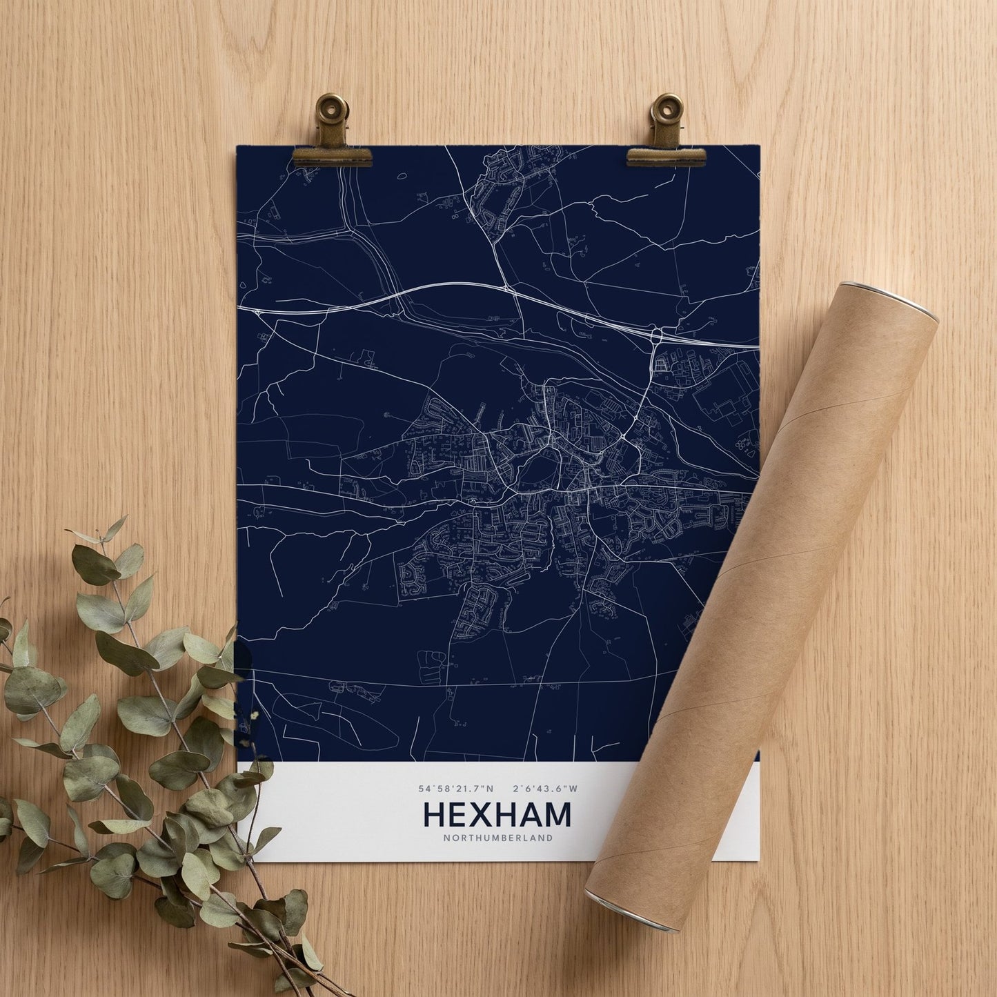 Hexham — Map Print