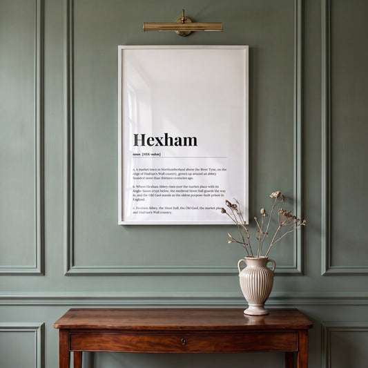 Hexham — Framed Dictionary Print
