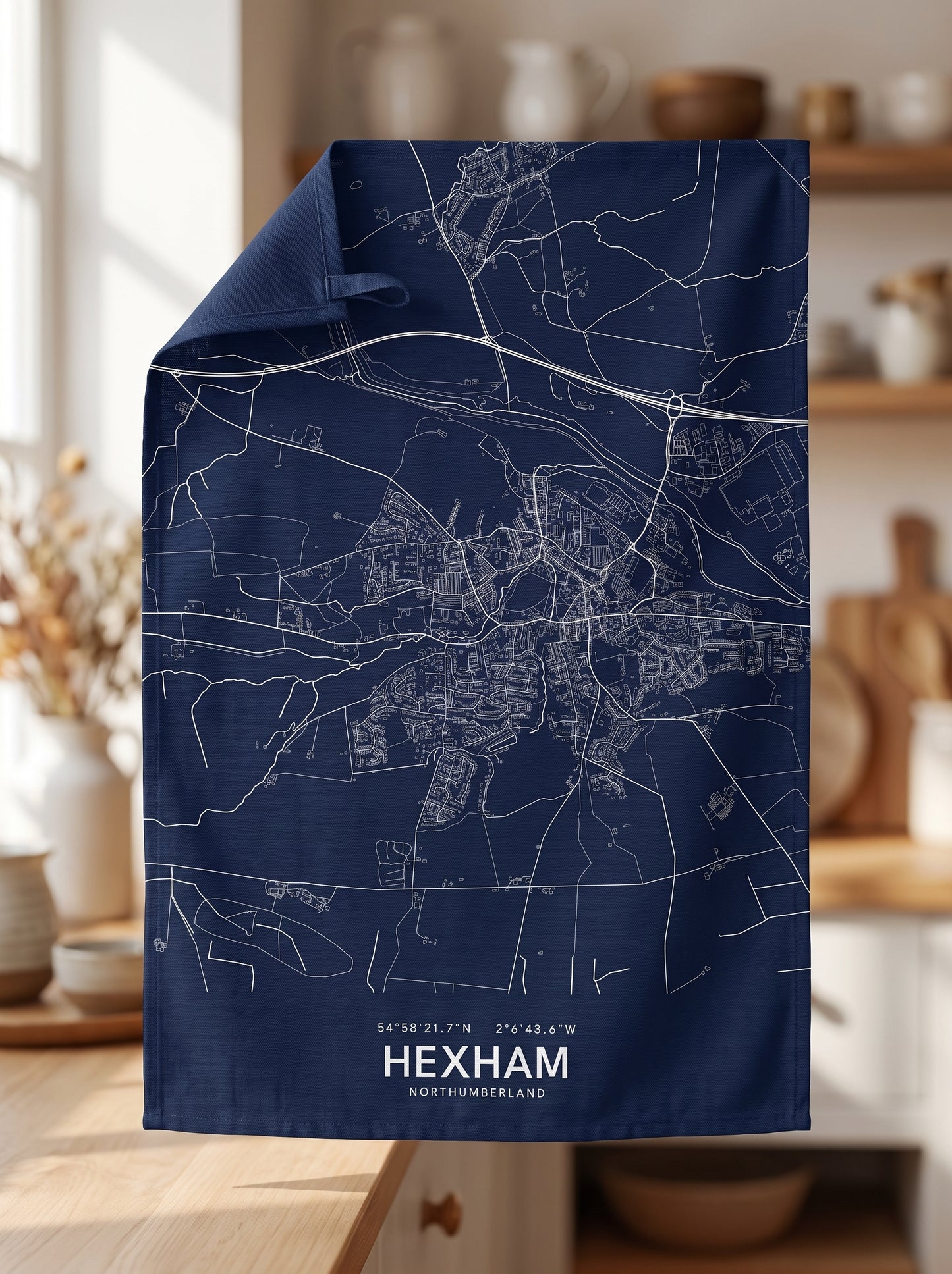 Hexham — Map Tea Towel