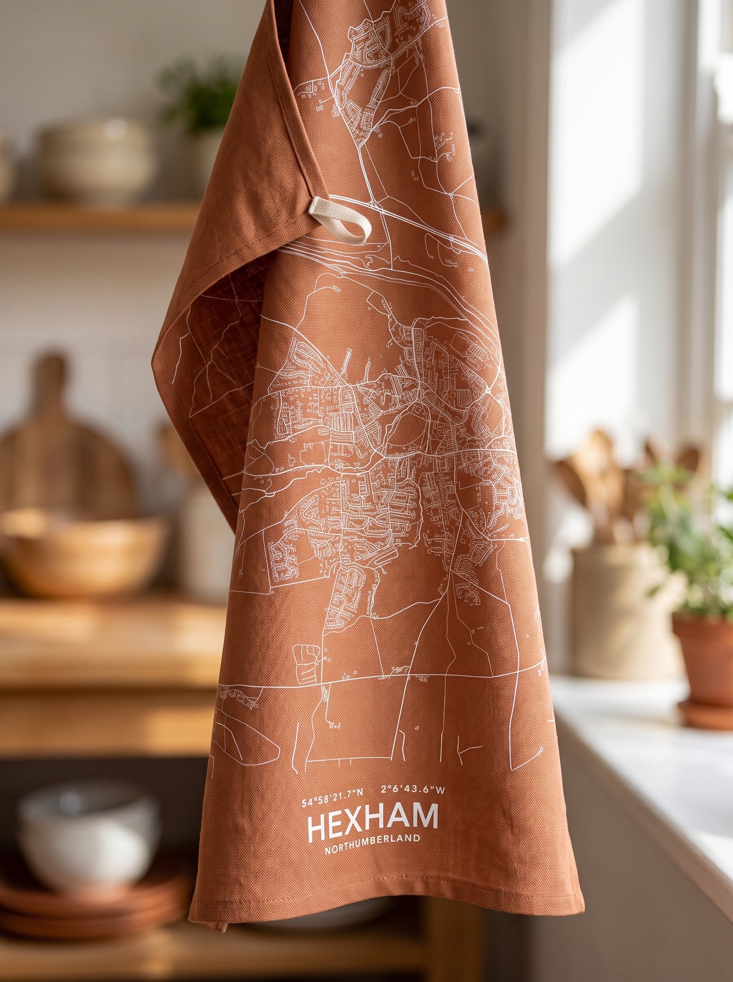 Hexham — Map Tea Towel