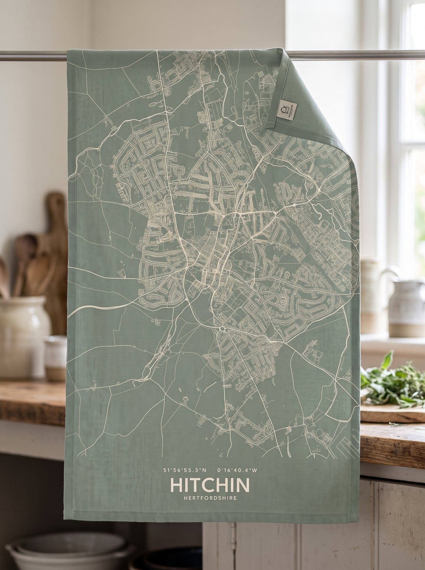 Hitchin — Map Tea Towel
