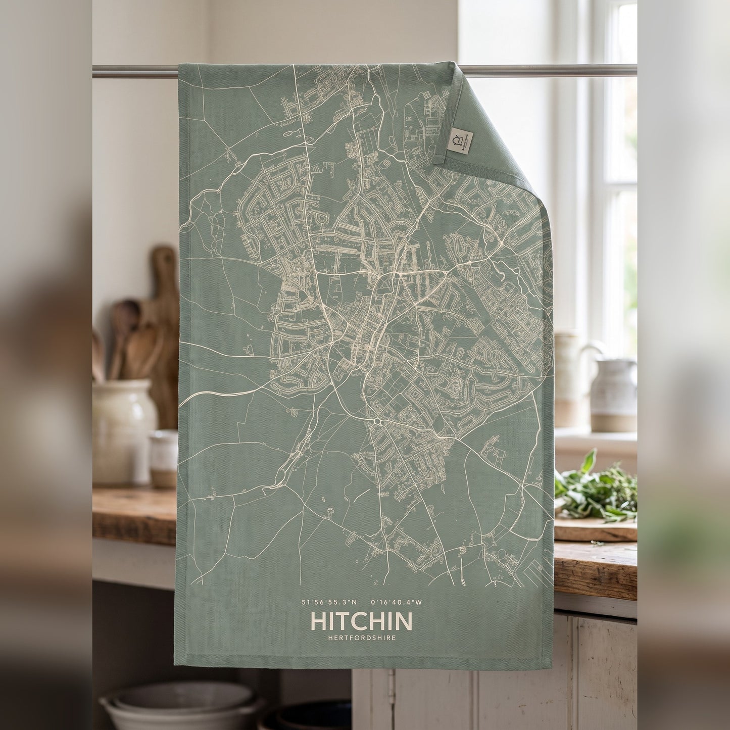 Hitchin — Map Tea Towel