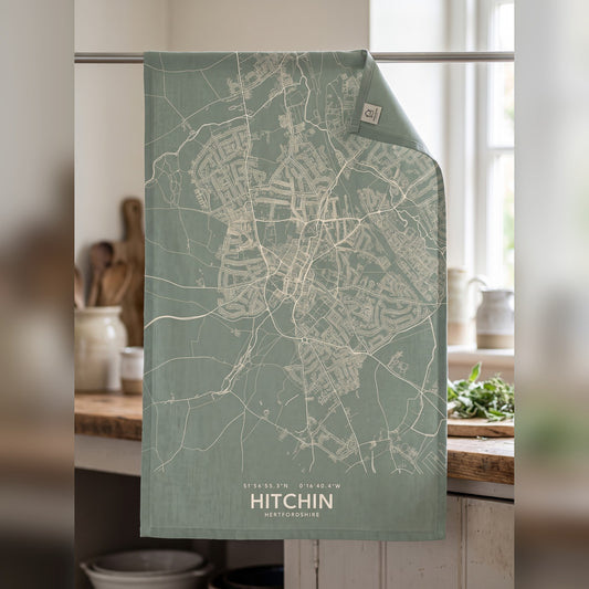 Hitchin — Map Tea Towel