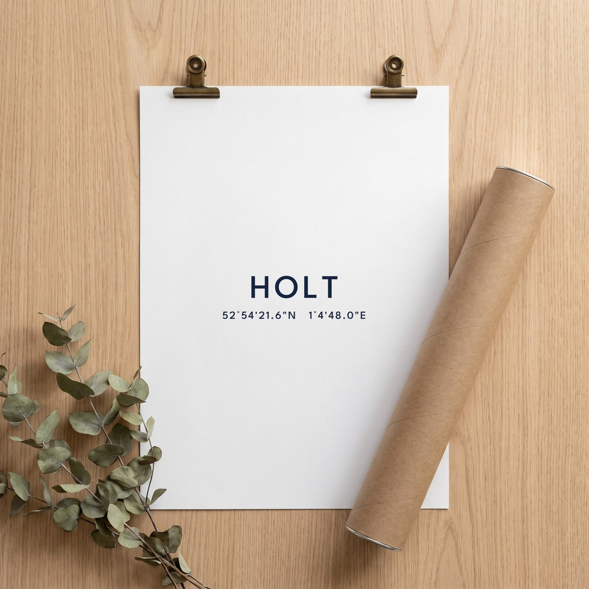 Your Town Merch — Holt Coordinates Print (White) lifestyle
