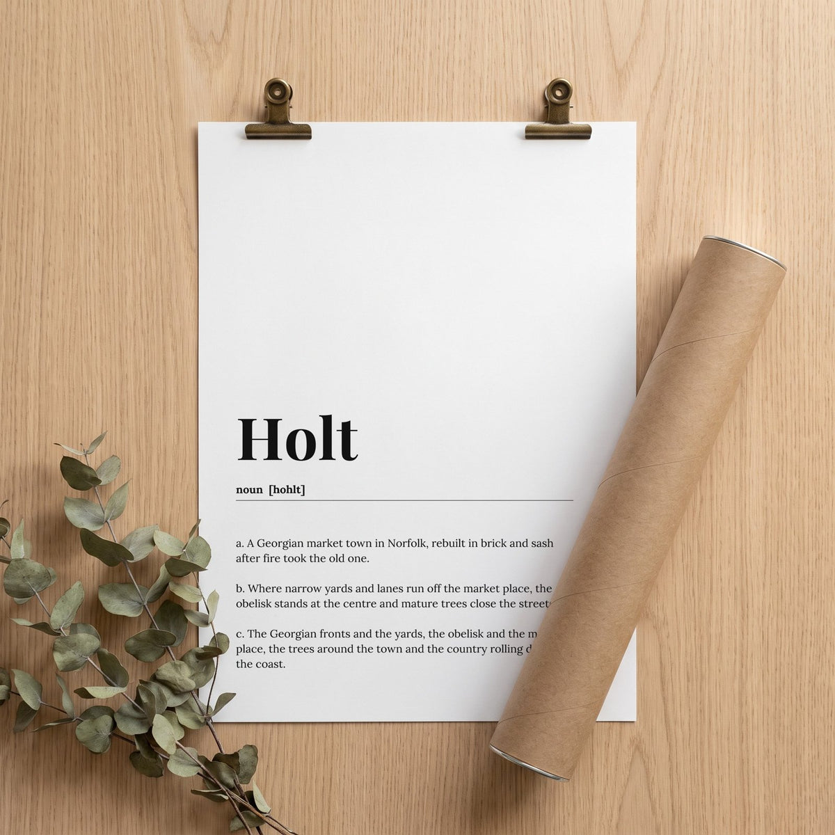 Your Town Merch — Holt Dictionary Print lifestyle