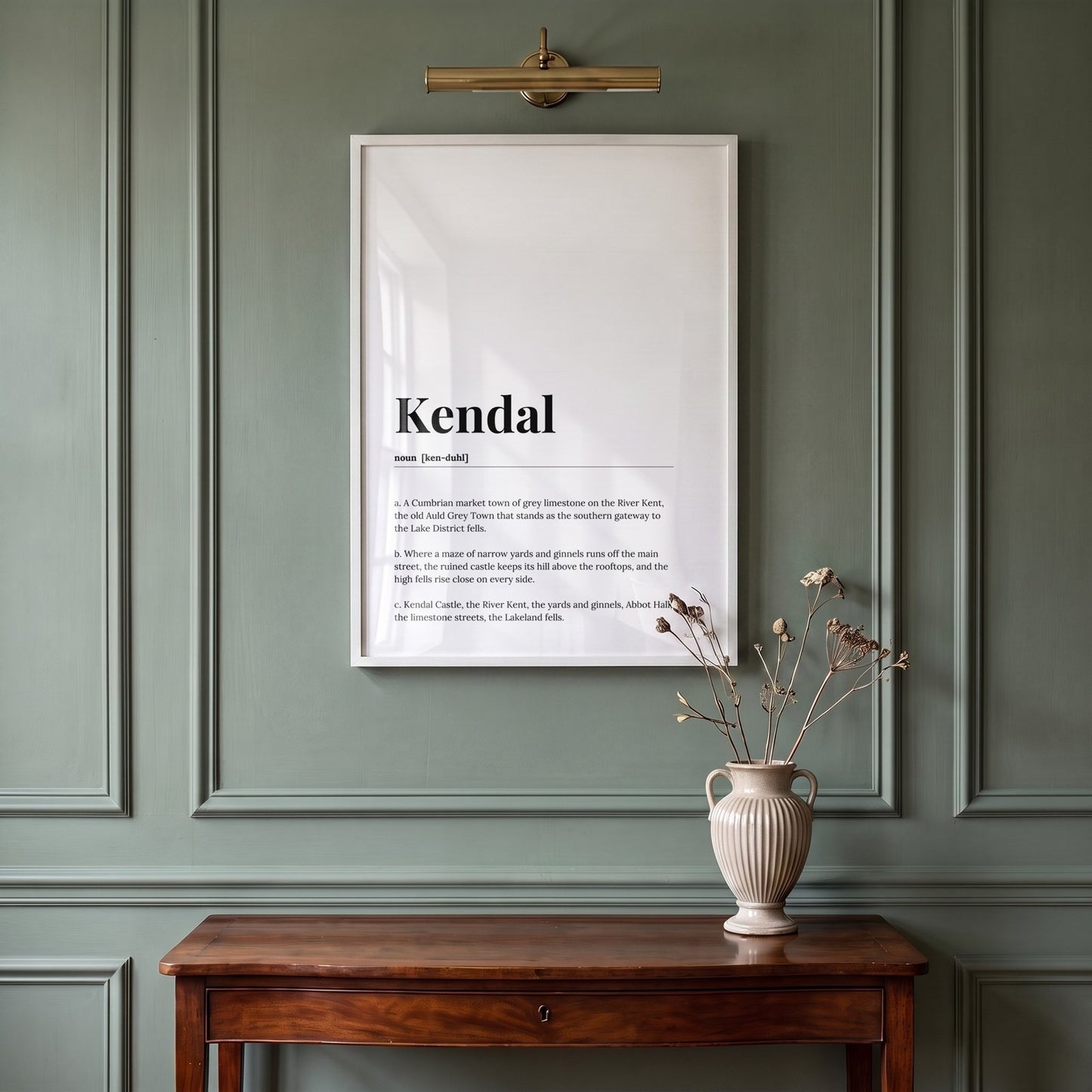 Kendal — Framed Dictionary Print