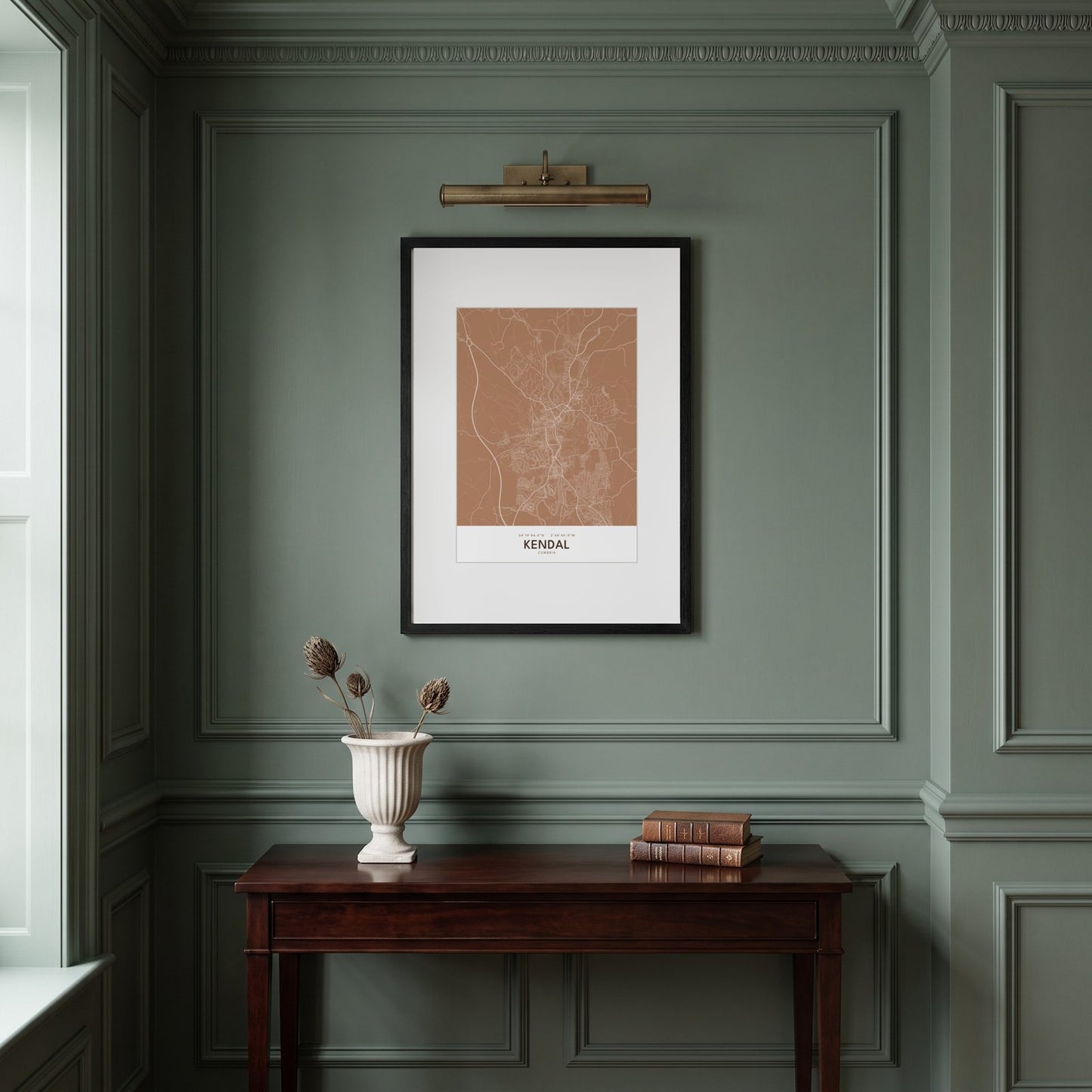 Kendal — Framed Map Print (Terracotta)