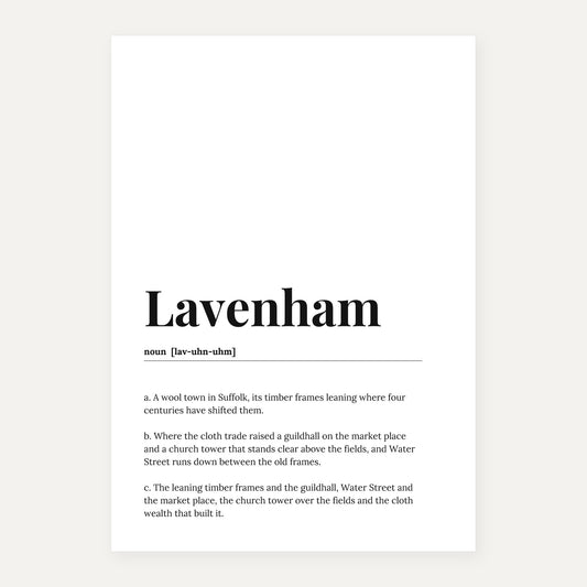 Your Town Merch — Lavenham Dictionary Print lifestyle