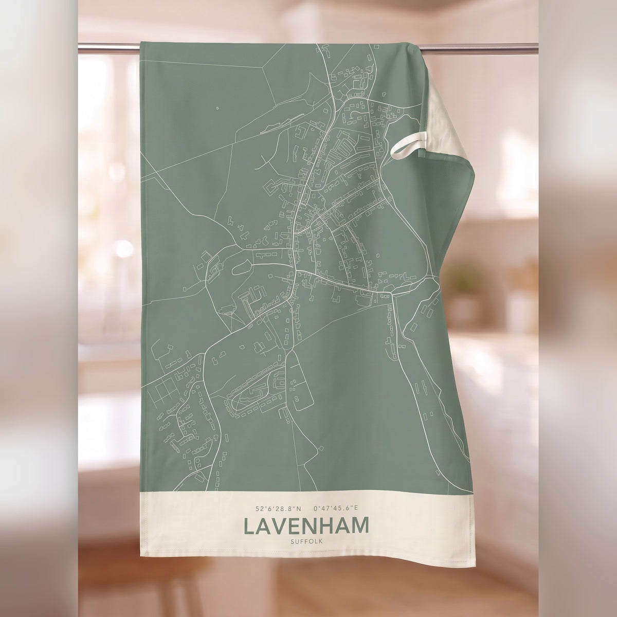 Your Town Merch — Lavenham Map Tea Towel lifestyle