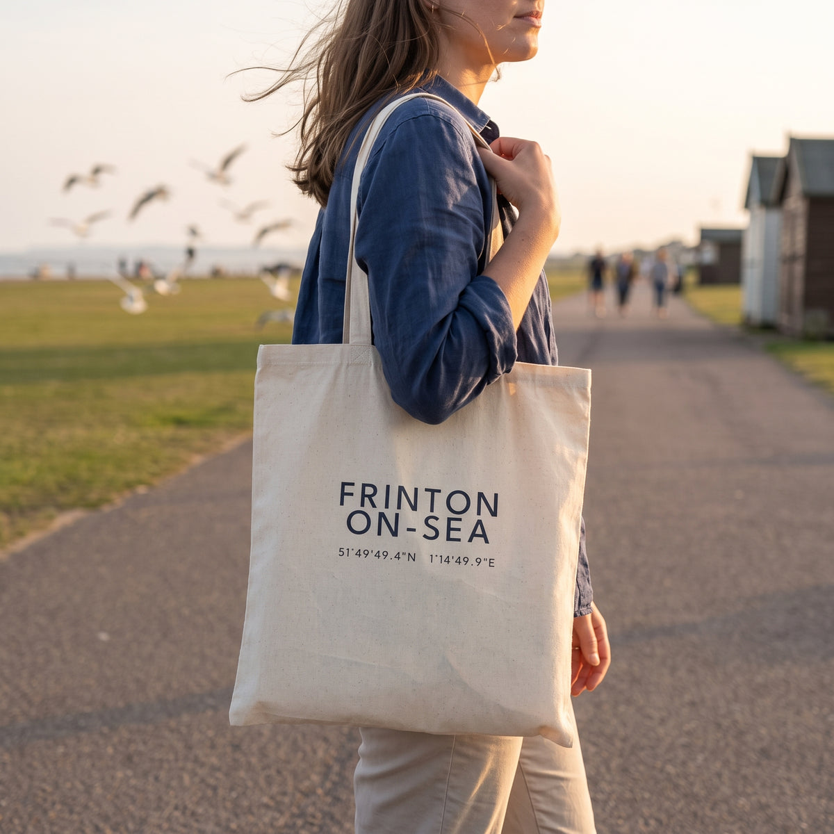 Your Town Merch — Frinton-on-Sea Coordinates Natural Tote lifestyle