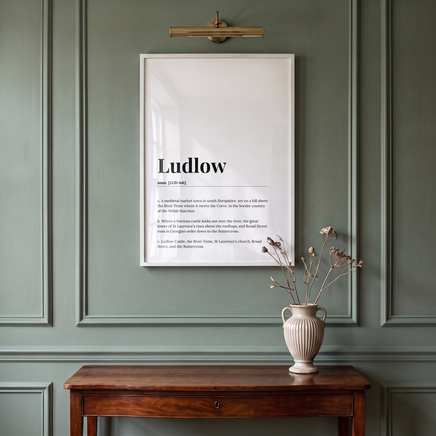 Ludlow — Framed Dictionary Print
