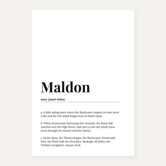 Maldon — Dictionary Print