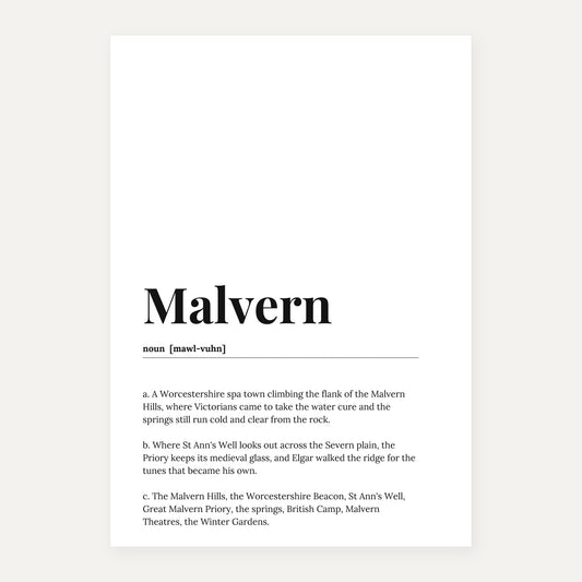 Malvern — Dictionary Print