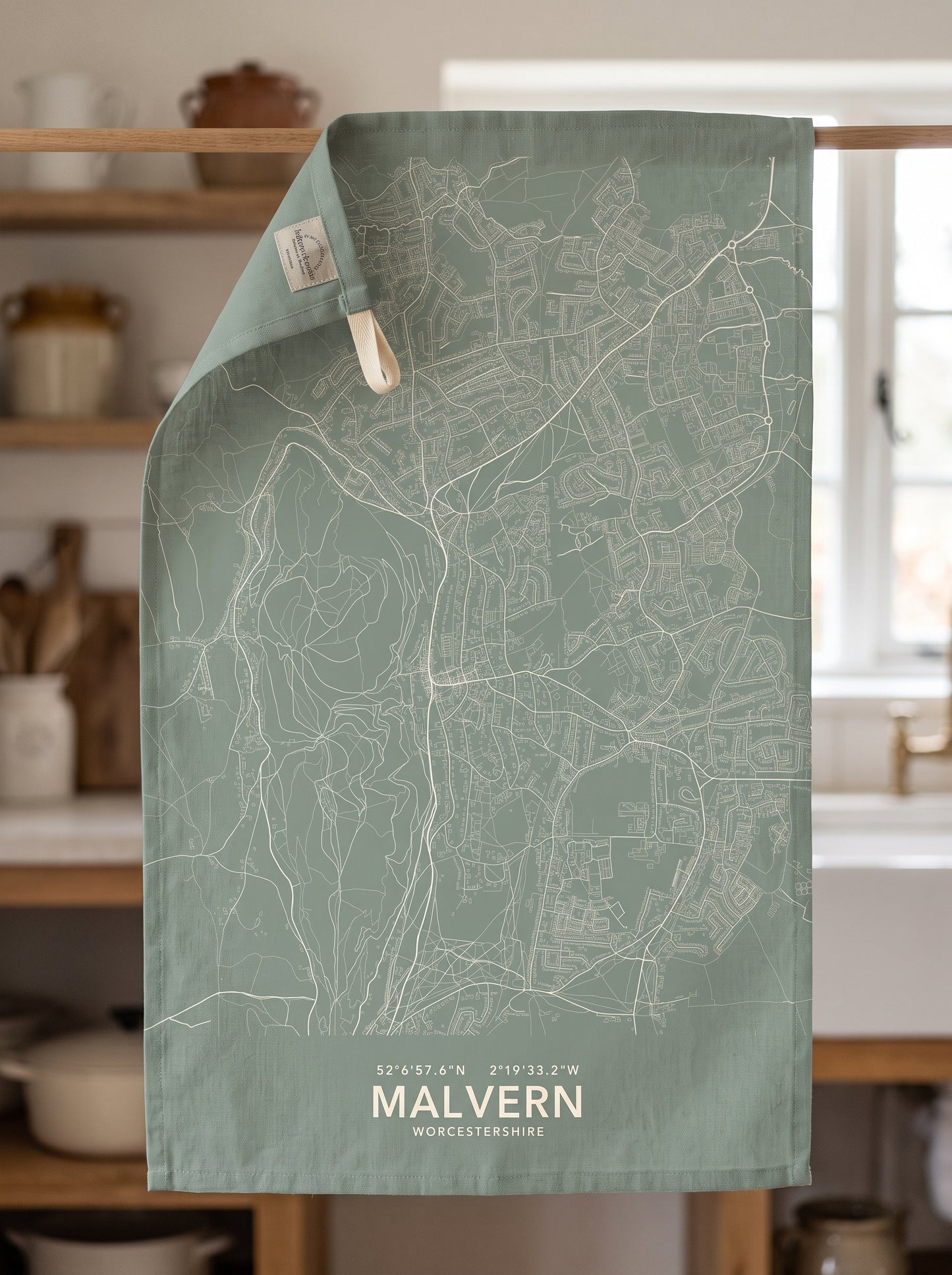 Malvern — Map Tea Towel