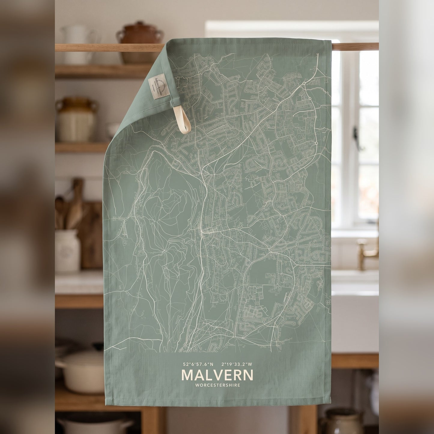 Malvern — Map Tea Towel