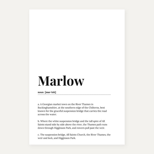 Marlow — Dictionary Print