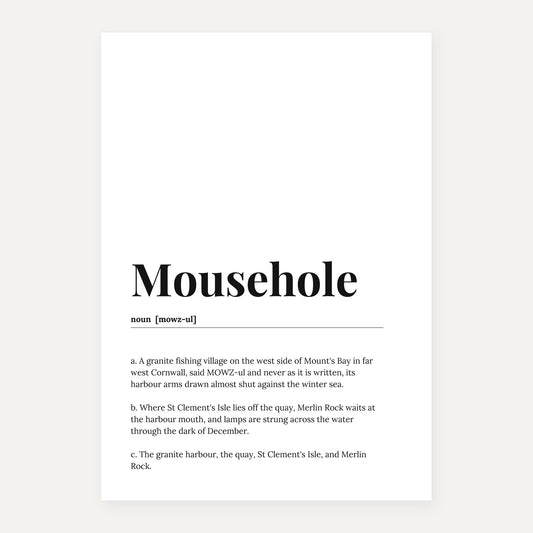 Mousehole — Dictionary Print