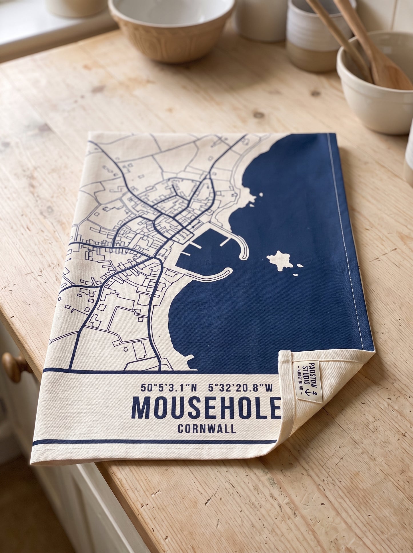 Mousehole — Map Tea Towel