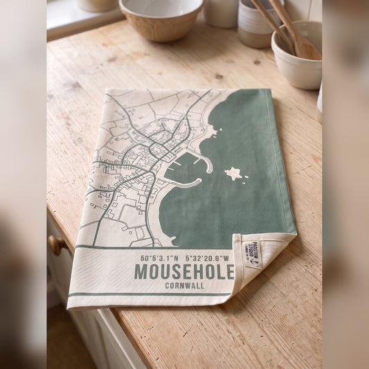 Mousehole — Map Tea Towel