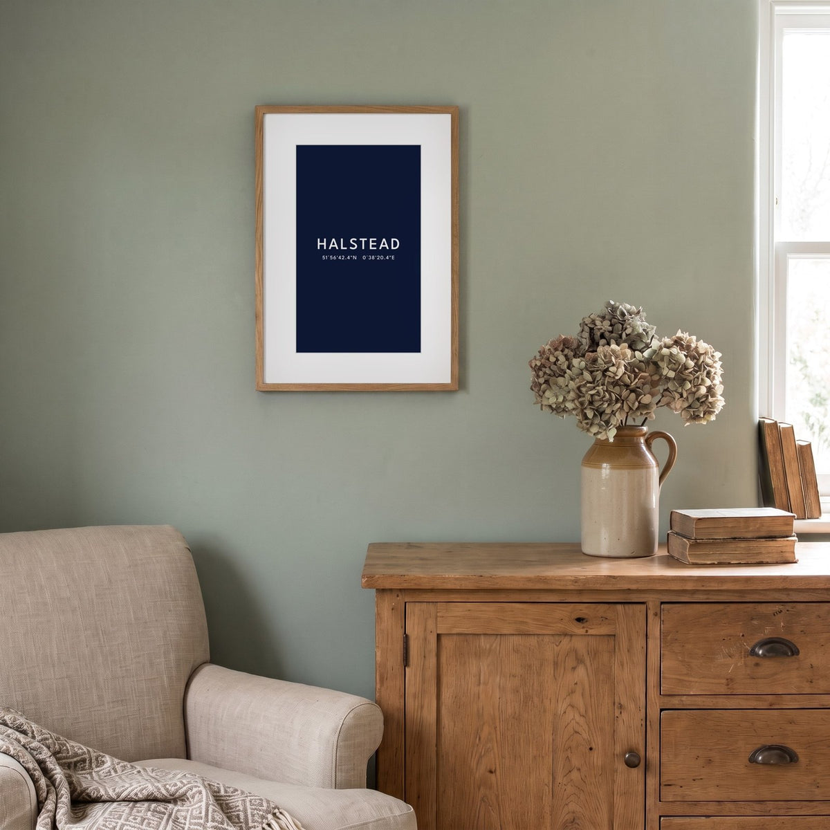 Halstead — Framed Coordinates Print (Navy)