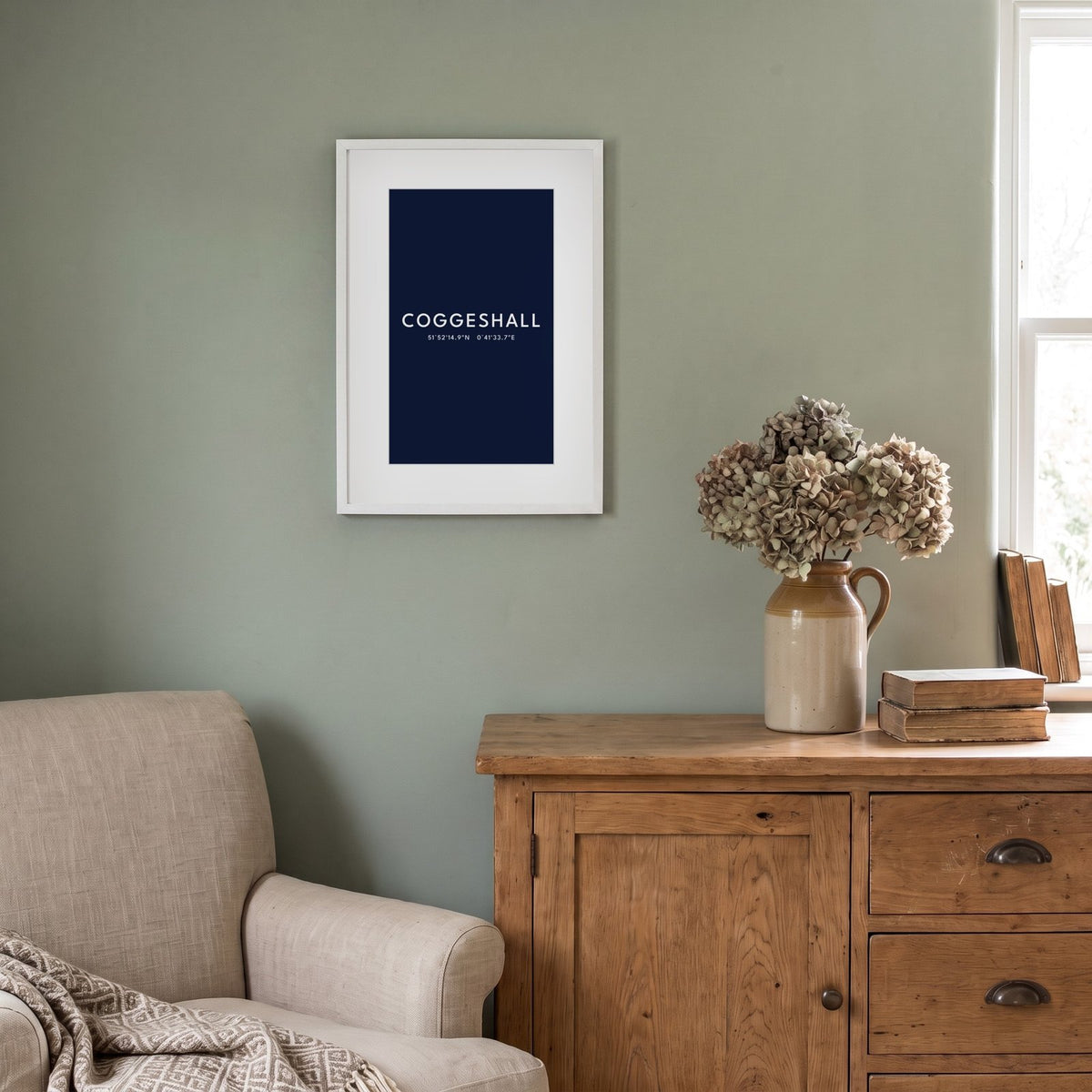 Coggeshall — Framed Coordinates Print (Navy)
