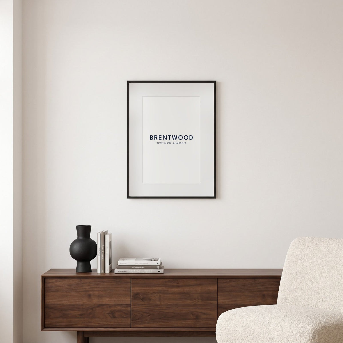 Brentwood — Framed Coordinates Print