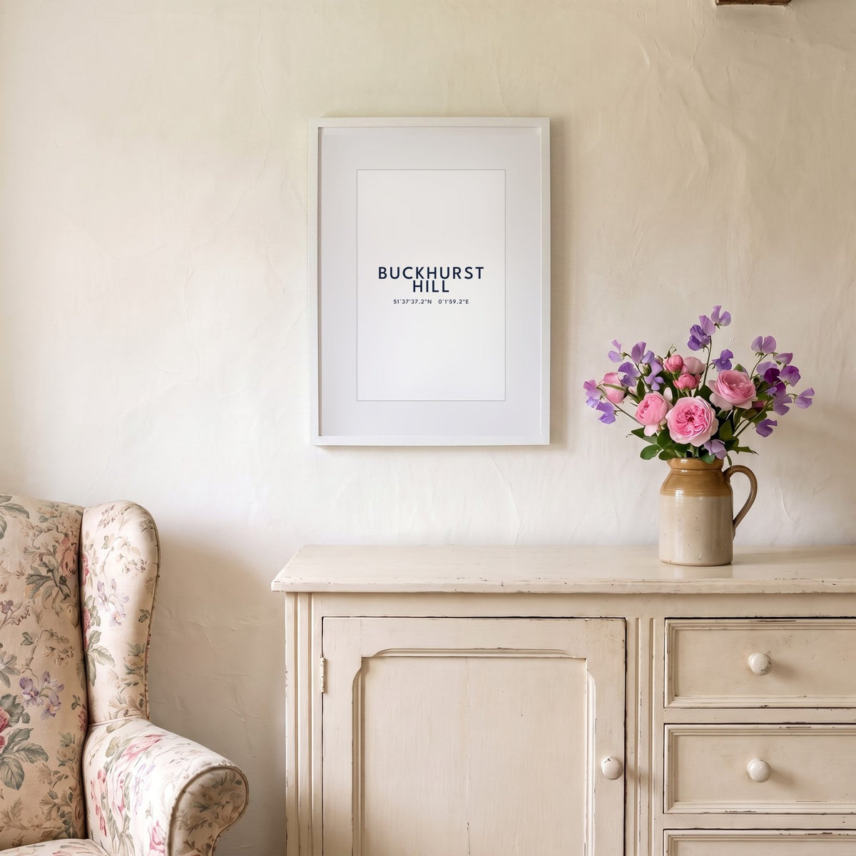Buckhurst Hill — Framed Coordinates Print