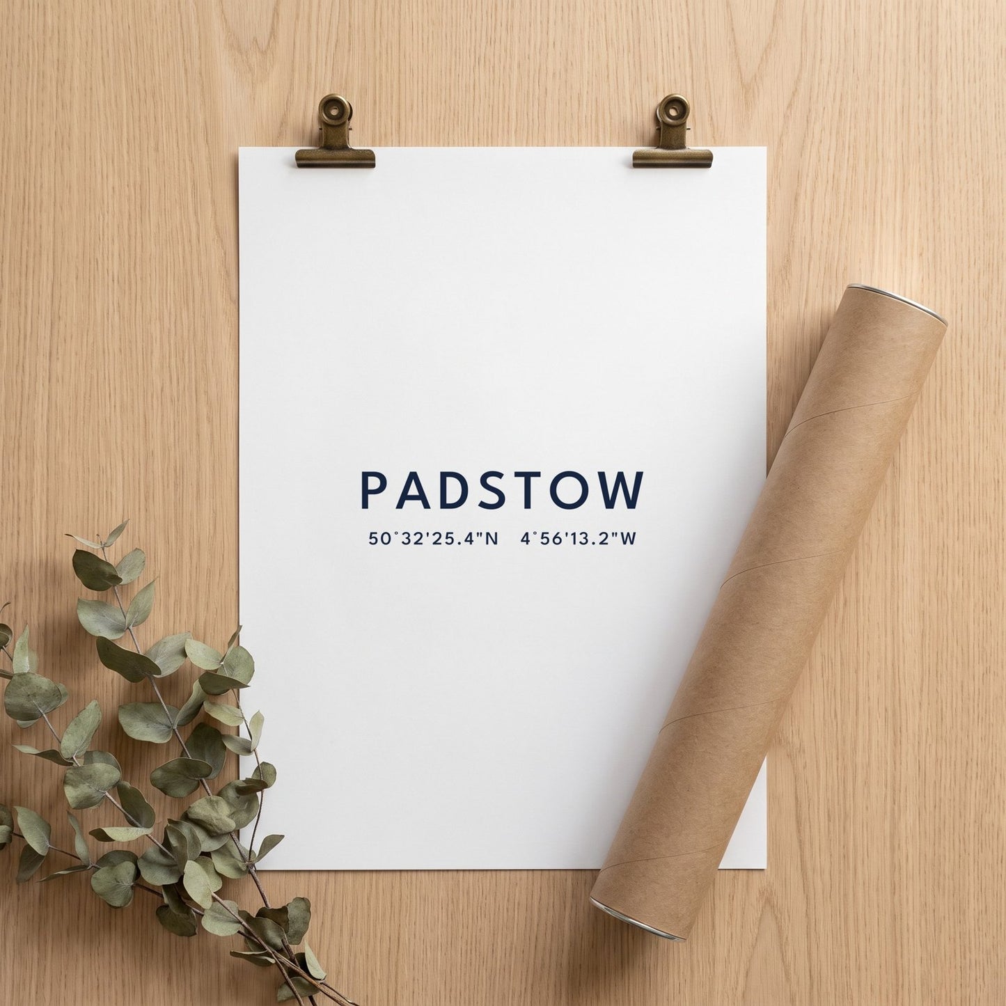 Padstow — Coordinates Print (White)