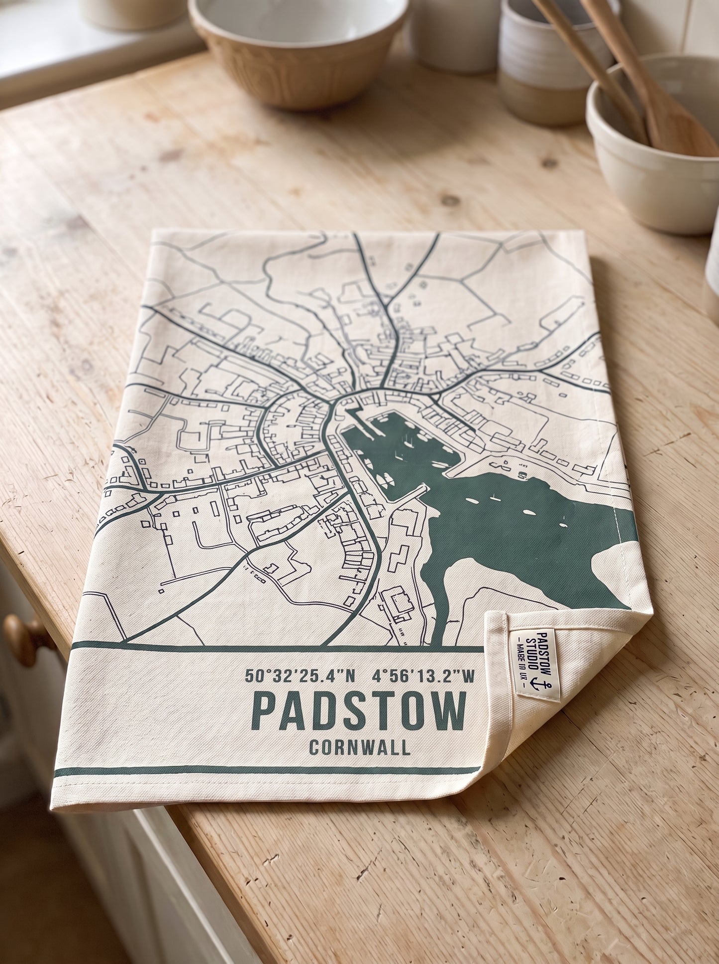 Padstow — Map Tea Towel