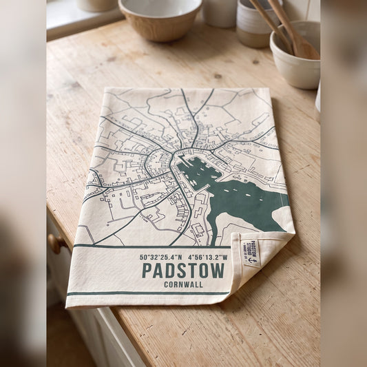 Padstow — Map Tea Towel