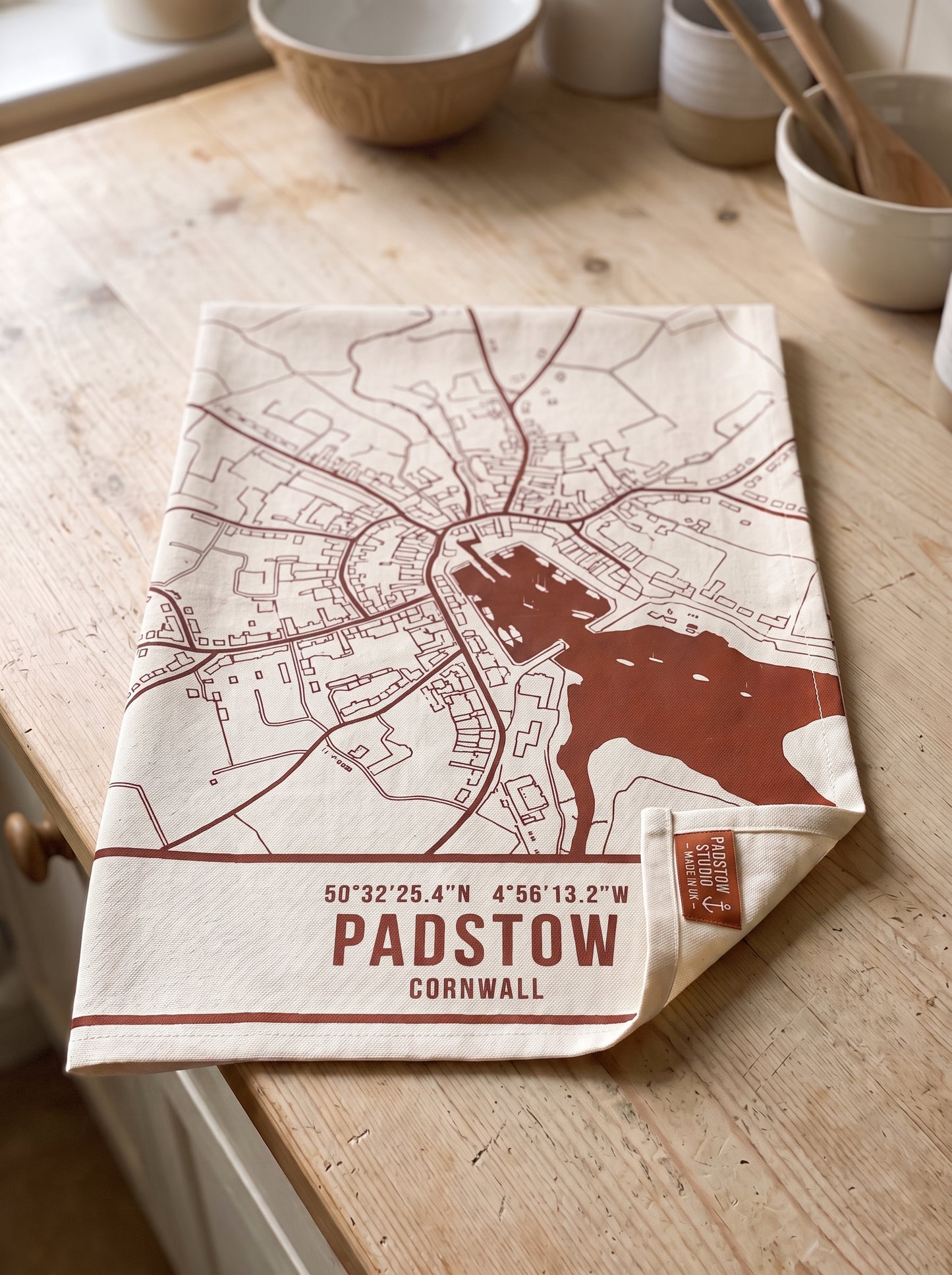 Padstow — Map Tea Towel