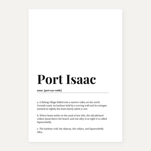 Port Isaac — Dictionary Print