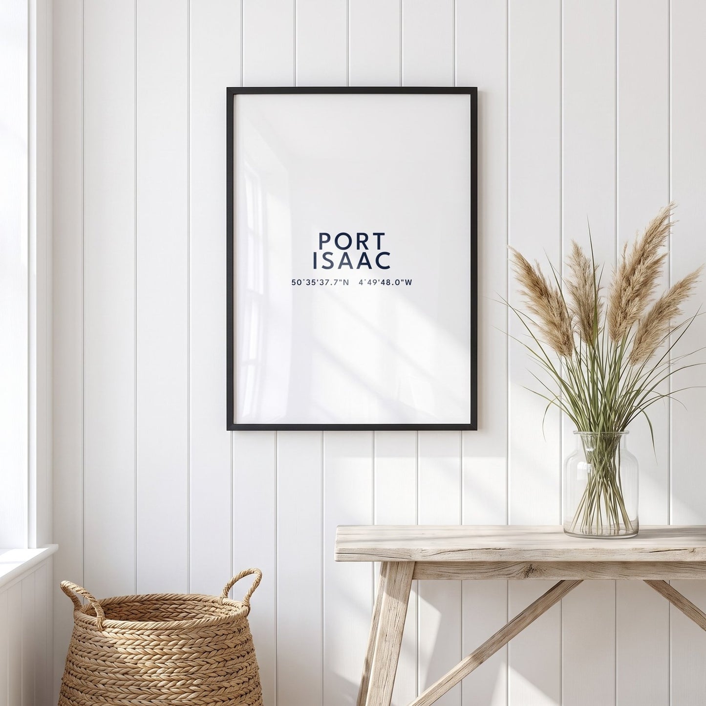 Port Isaac — Framed Coordinates Print