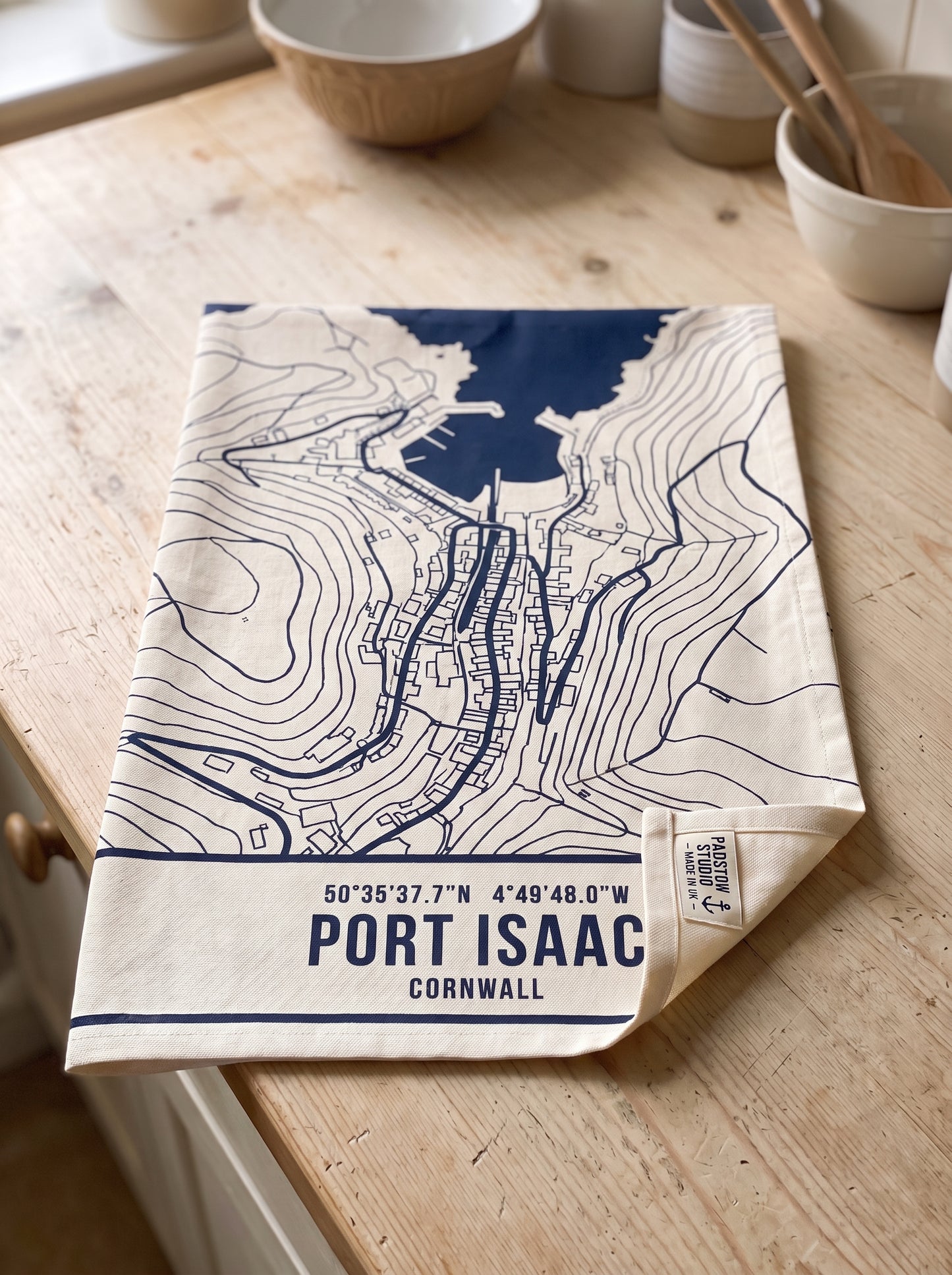 Port Isaac — Map Tea Towel