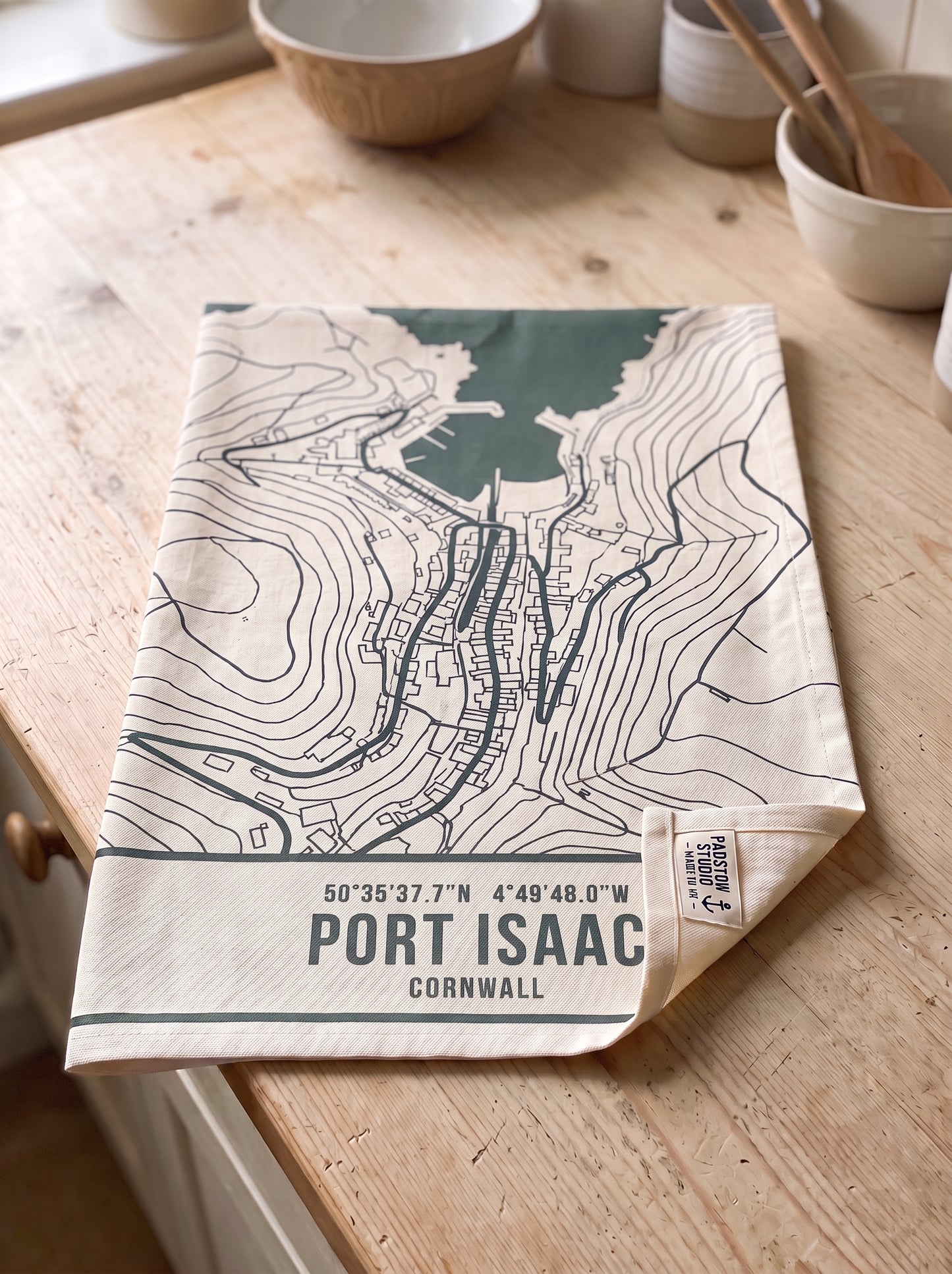 Port Isaac — Map Tea Towel