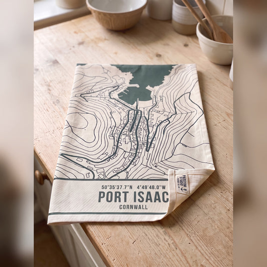Port Isaac — Map Tea Towel