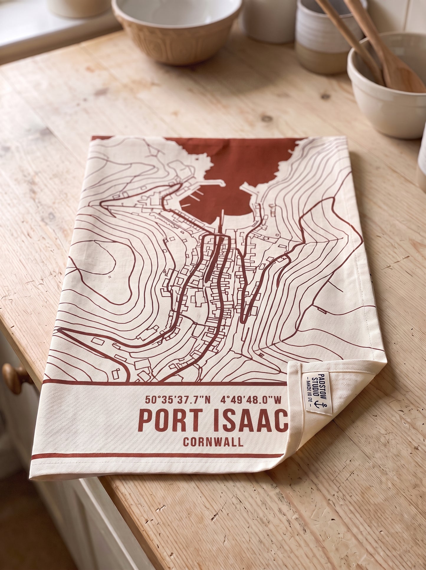 Port Isaac — Map Tea Towel