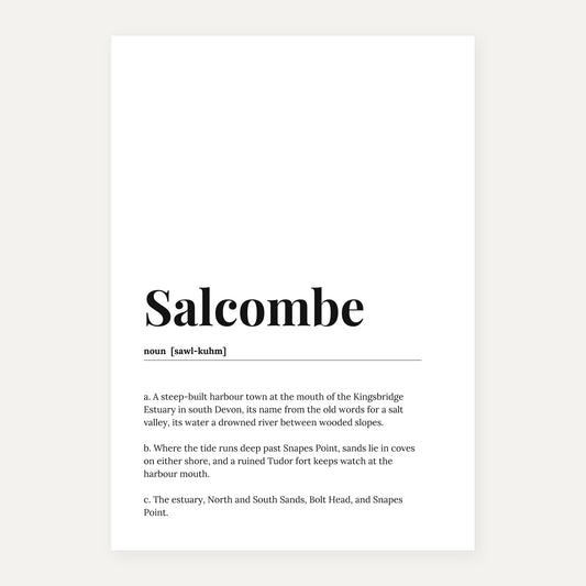 Salcombe — Dictionary Print