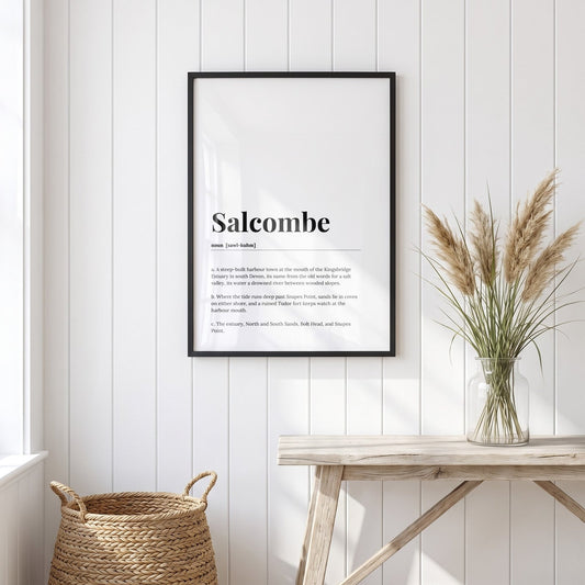 Salcombe — Framed Dictionary Print